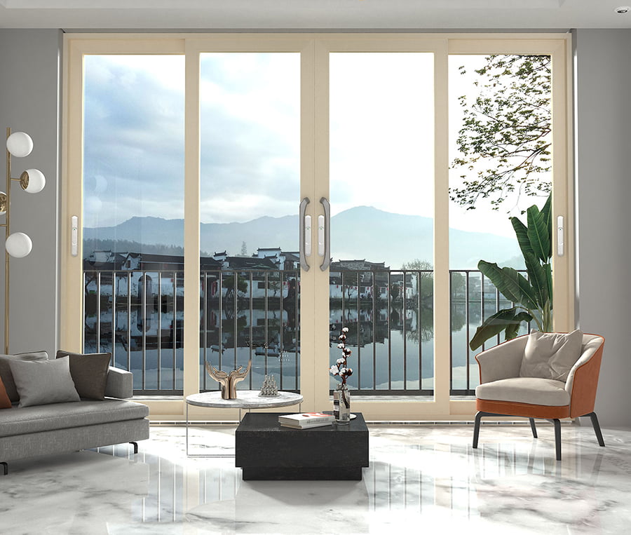 Cửa kính 4 cánh xingfa màu trắng