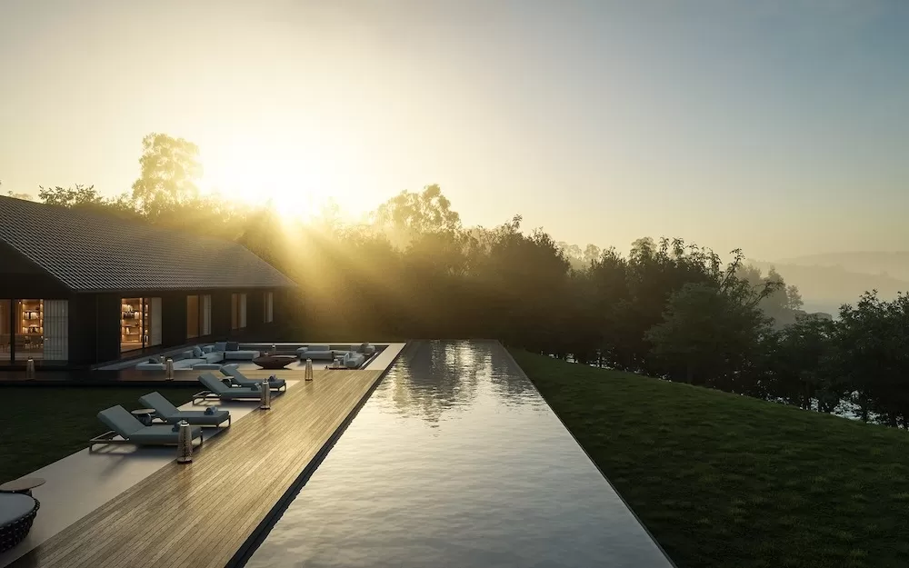 Bí quyết nằm ở cách sử dụng hài hòa các vật liệu như thảm cỏ, cây trồng, đá, hồ nước,…giúp tạo ra một không gian bình lặng