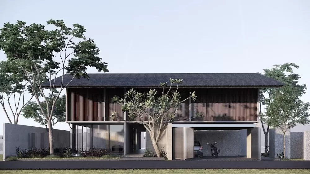 Biệt thự sân vườn mái nhật 2 tầng 3 phòng ngủ hiện đại