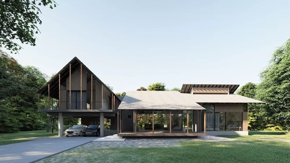 Biệt thự nhà vườn Nhật Bản hiện đại 1 tầng 1 tum thiết kế không gian mở