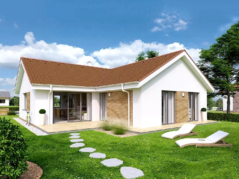 Nhà mái thái thiết kế kiểu chữ L 3 phòng ngủ