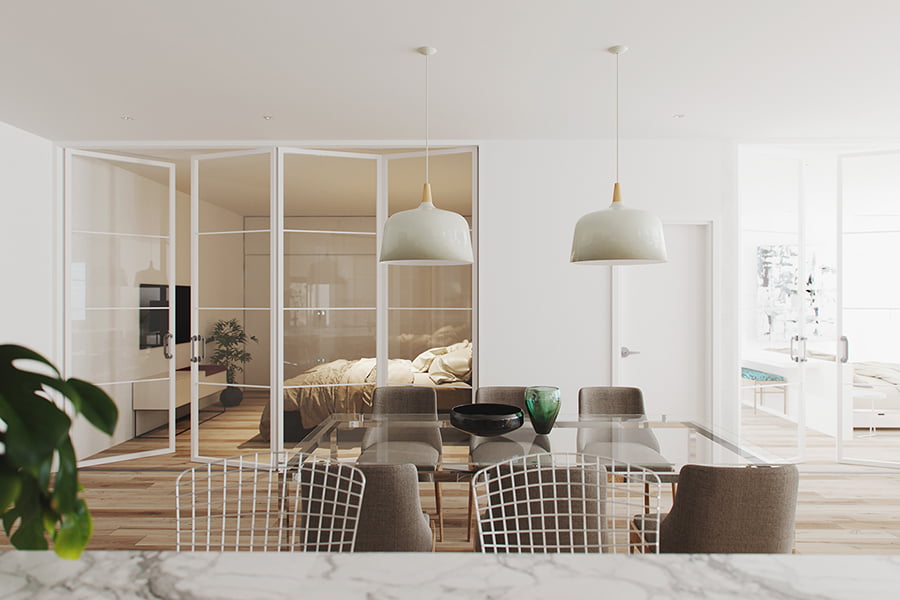 vách nhôm kính ngăn phòng đẹp 